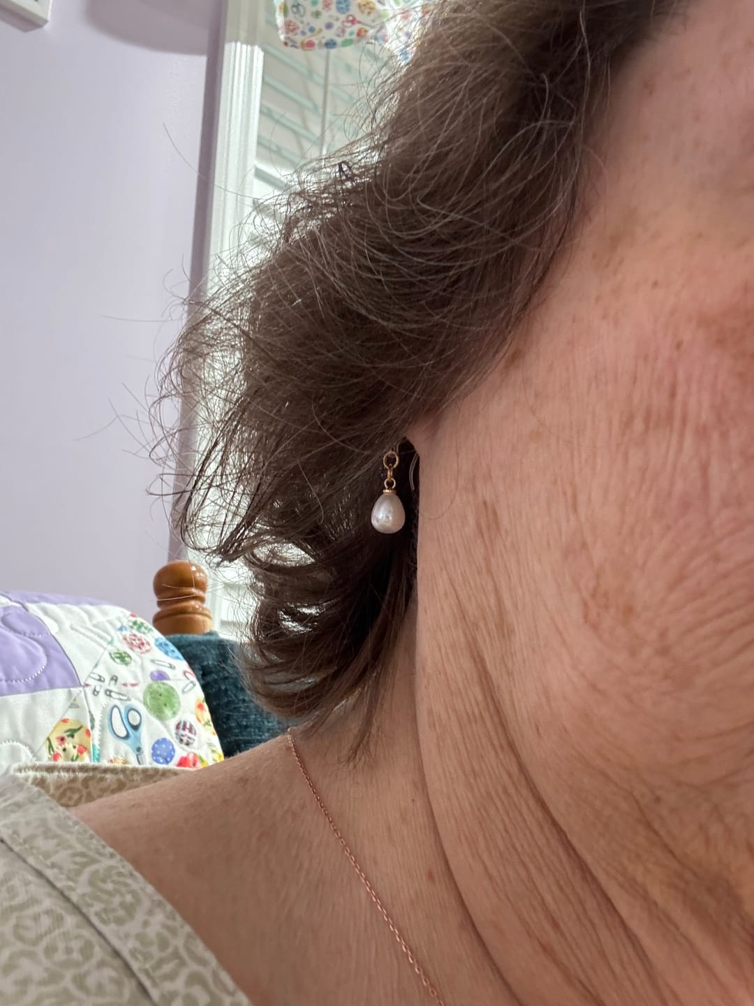 Customer photo review of Petite Butterfly Dangles Hypoallergenic Earrings for Sensitive Ears with Plastic Posts