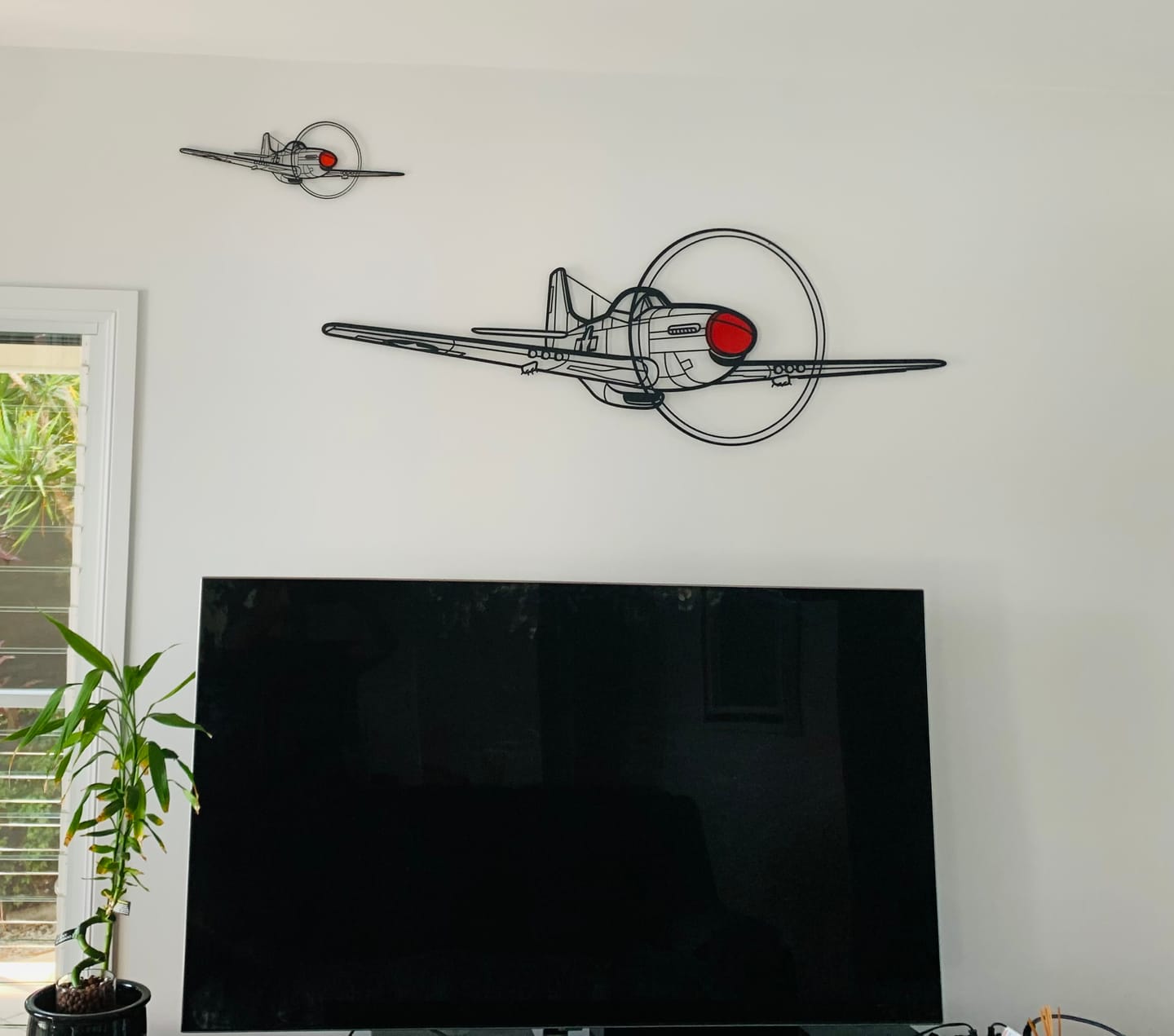 Customer photo review of P-51 Mustang Silhouette Metal Wall Art