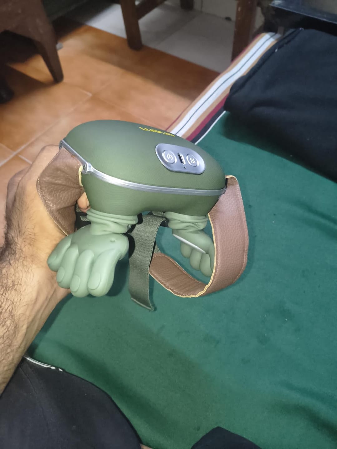 Customer photo review of Portable Electric Neck Massager with Heat | Rechargeable Deep Tissue Neck & Shoulder Massager