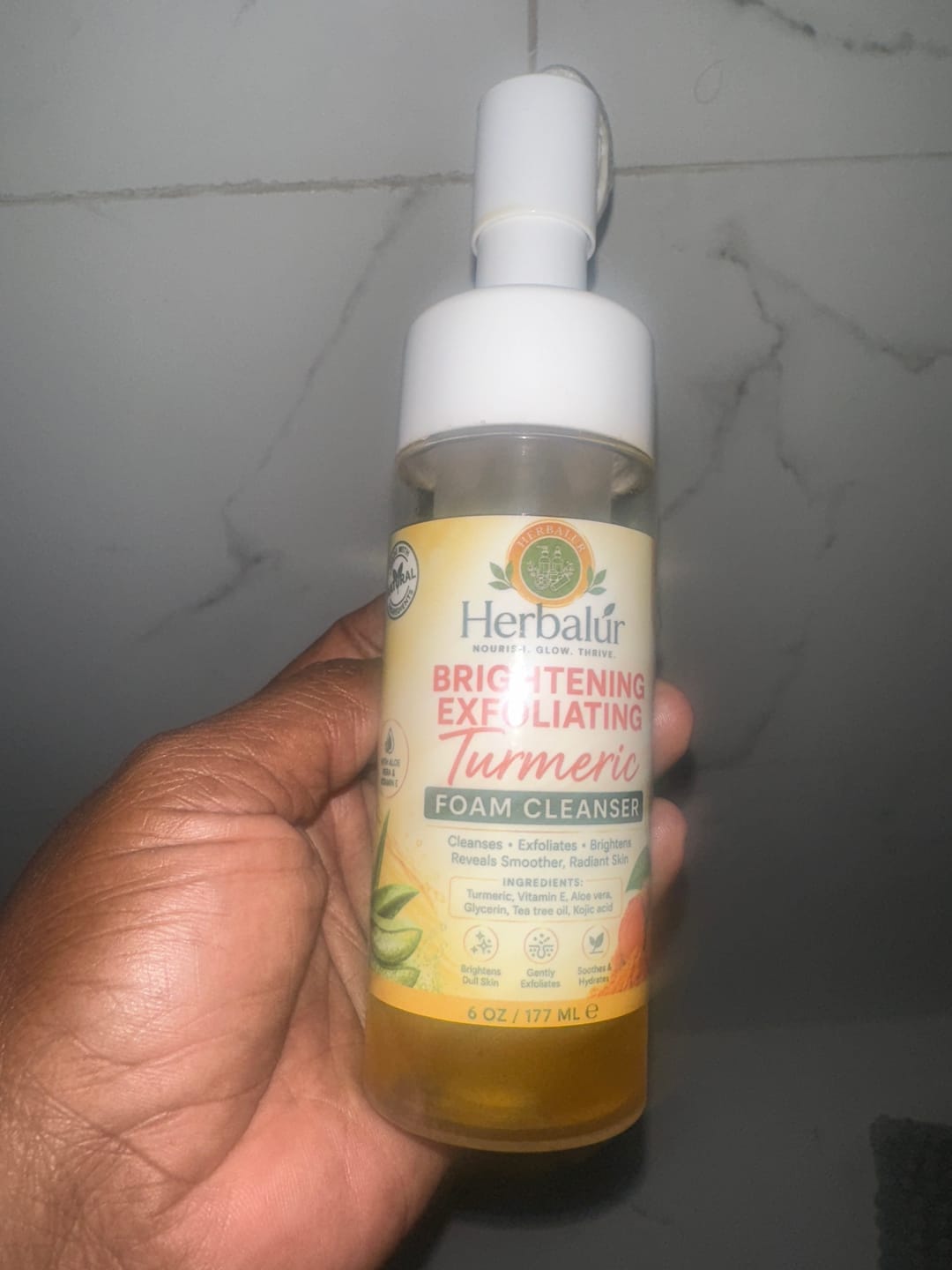 Customer photo review of Turmeric Foaming Cleanser