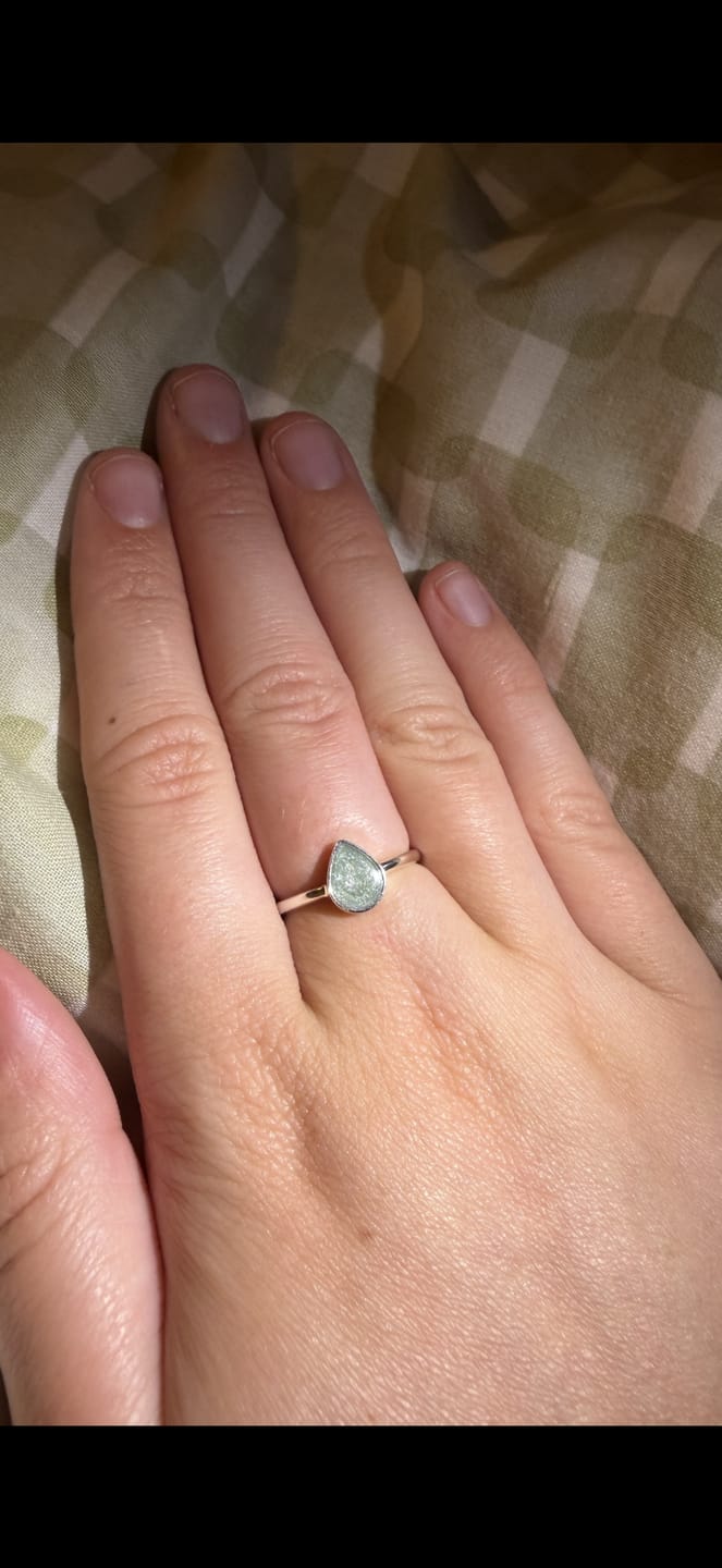 Customer photo review of Silent Teardrop Ring