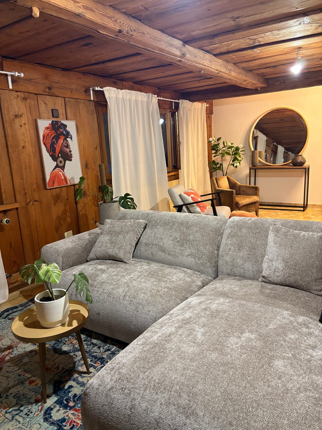 Customer photo review of Nolio 4-Sitzer Ecksofa, Linke Seite, aus Samt oder Chenille, 260x170x72 cm