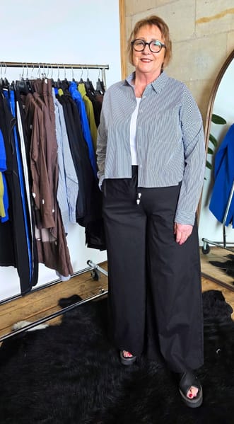 Customer photo review of Juno Relaxed Wide Leg Women's Pant | Choc Spot