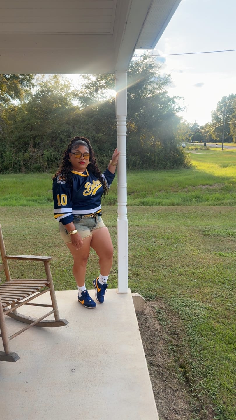 Customer photo review of Custom Navy Gold-White Classic Style Hockey Jersey