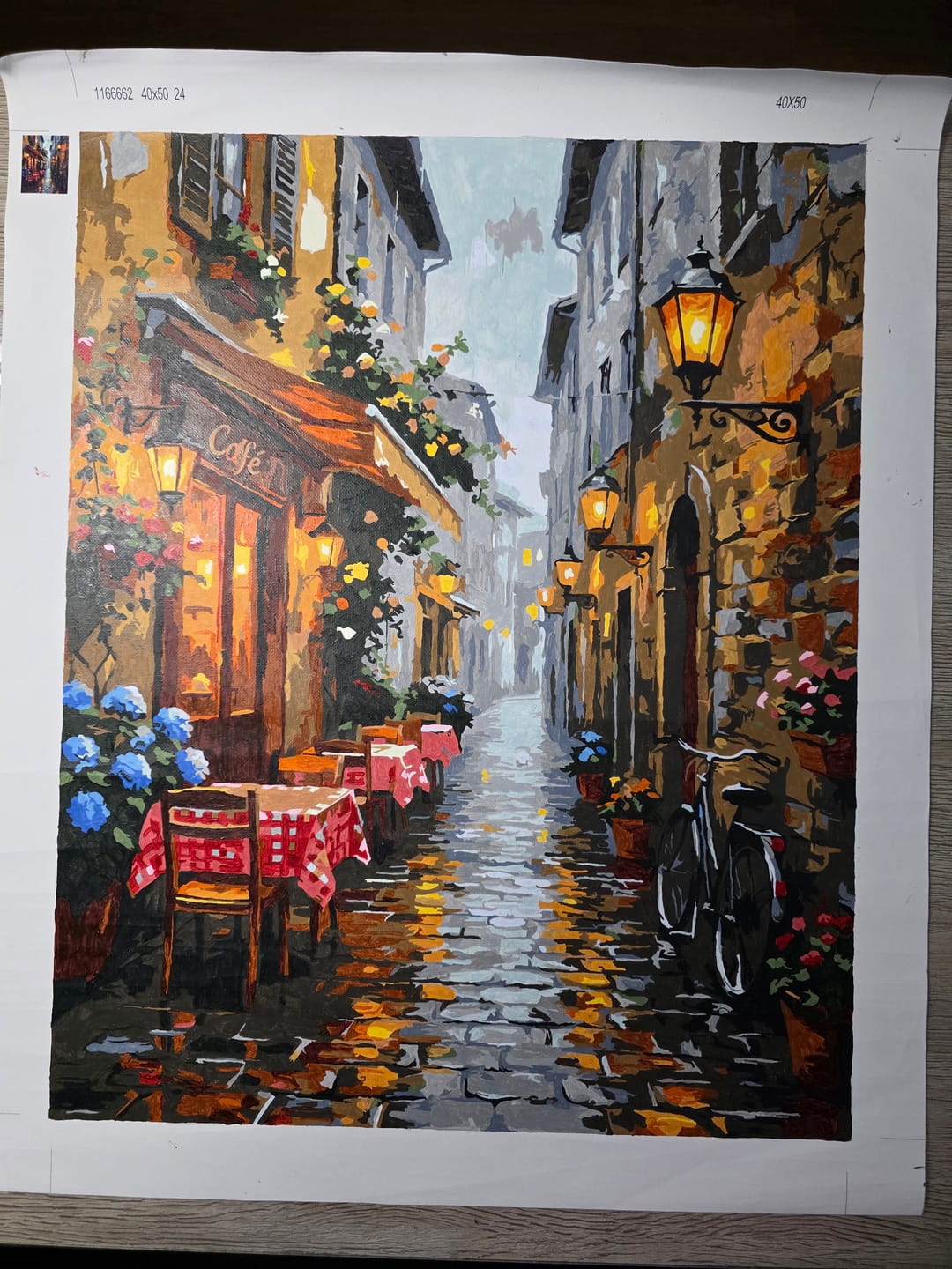 Customer photo review of Italian Cafe Alley Evening (Paint by Numbers)