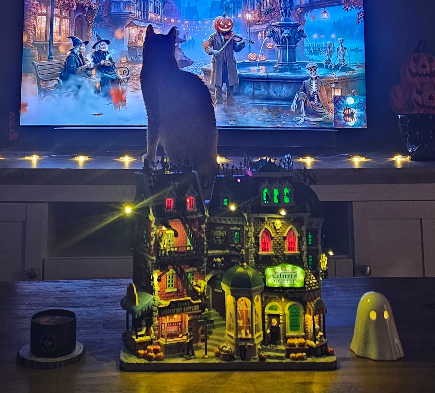 Customer photo review of Monsters on Main Street – Beleuchtete Monsterladen Fassadenkulisse Spooky Regal Deko