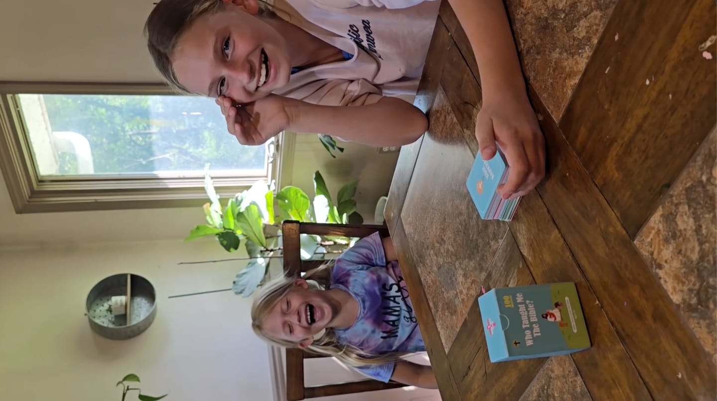 Customer photo review of Bible Trivia Game for Kids & Families | 100+ Questions