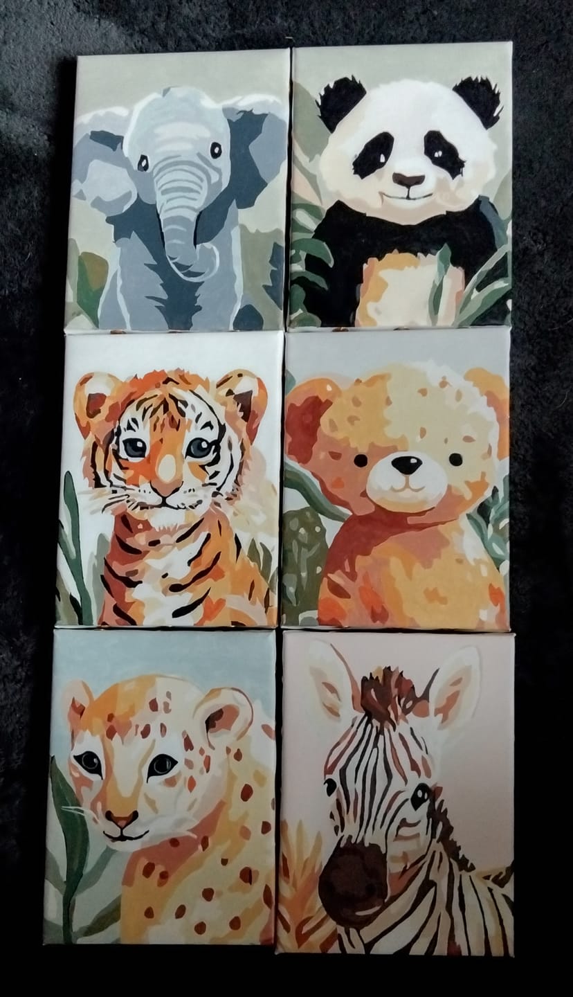Customer photo review of Mini Peinture par numéros 15x20cm (6 pièces) - Portraits de la Faune Sauvage 3