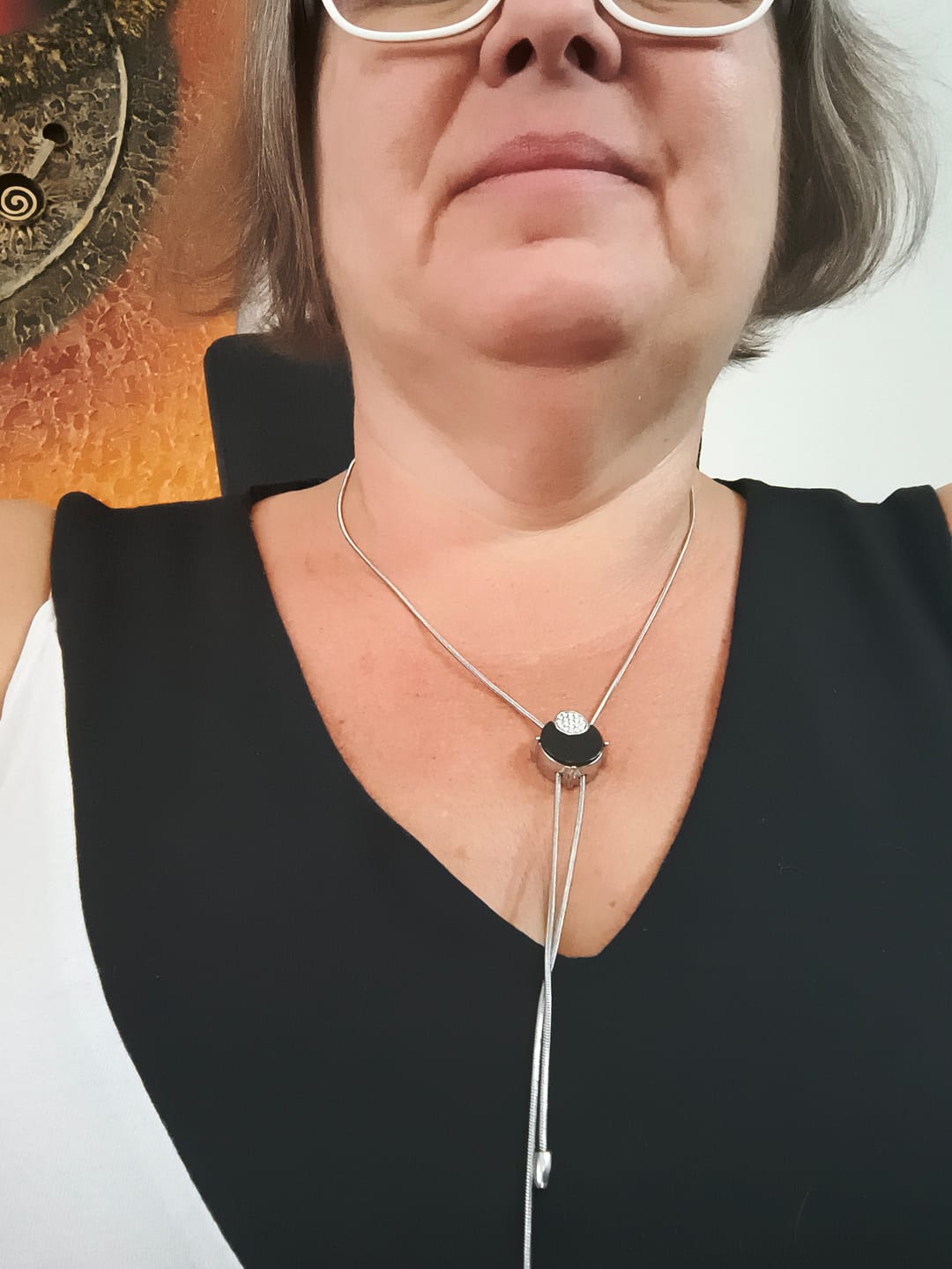 Customer photo review of Obsidian & Zirkon Halskette - Seelenschild