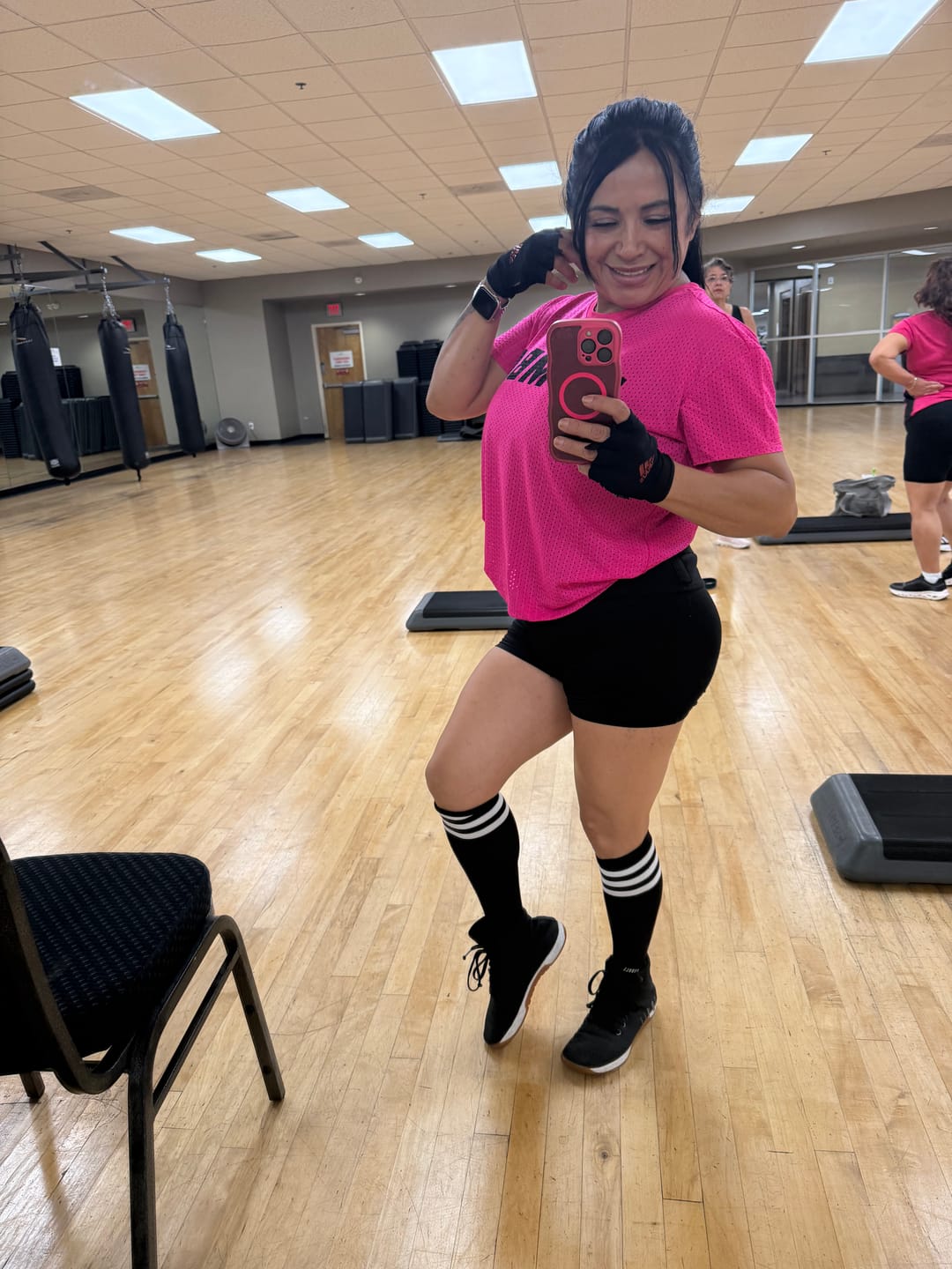 Customer photo review of Ultrabright Mesh Boxy Top With Side Slits