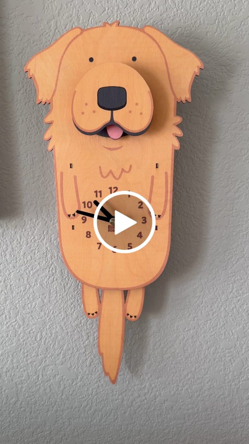 Customer video review of Charlie the Golden Retriever Pendulum Clock