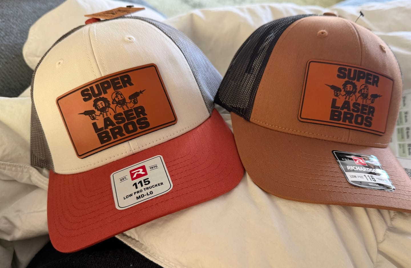 Customer photo review of (6 Pack) Custom Leather Patch Hats Wholesale