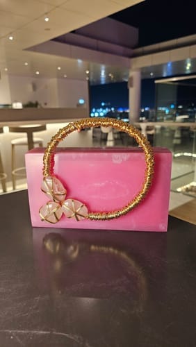 Customer photo review of Blush Aura Quartz Stone Bag