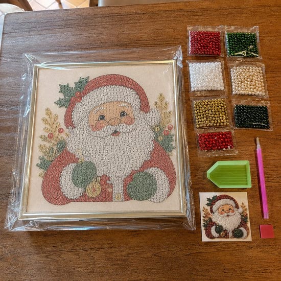 Customer photo review of Christmas Pearl Diamond Painting Kit with Frame