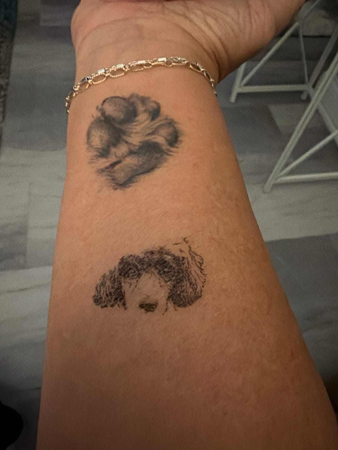 Customer photo review of Fine Line - Personalised Pet Tattoo