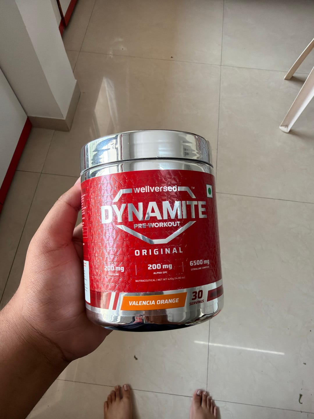Customer photo review of Dynamite Pre-Workout | Valencia Orange - (420g, 30 Servings)