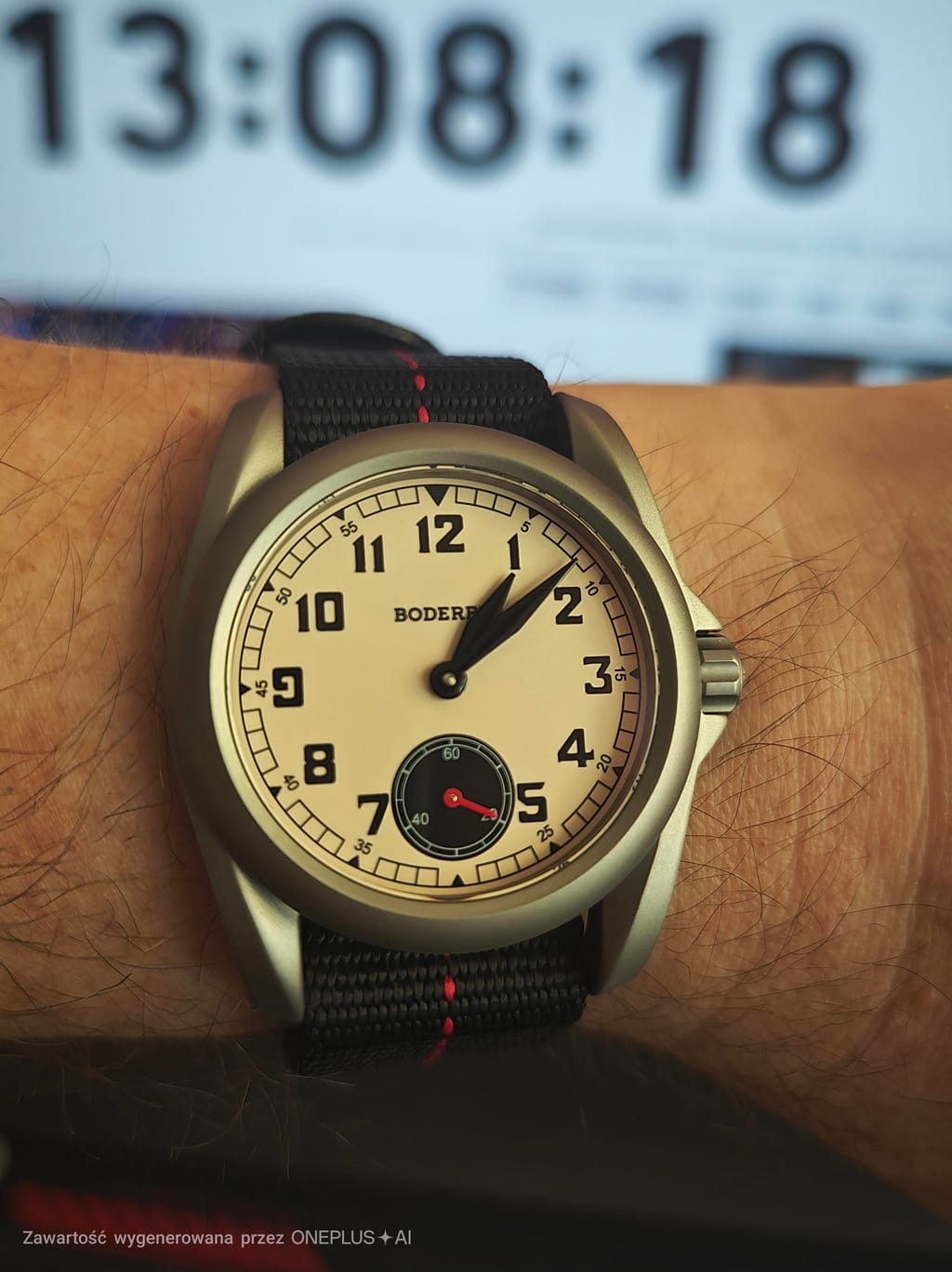 Customer photo review of VOYAGER S72 – 72-Hour Power Reserve Titanium Automatic Field Watch, 100M Water Resistant | Cream