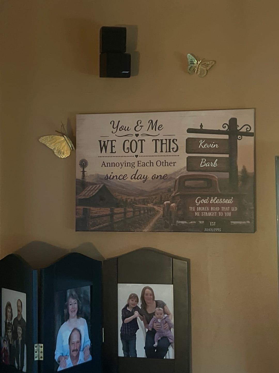 Customer photo review of "You & Me We Got This," Custom Couple Farmhouse Truck Canvas