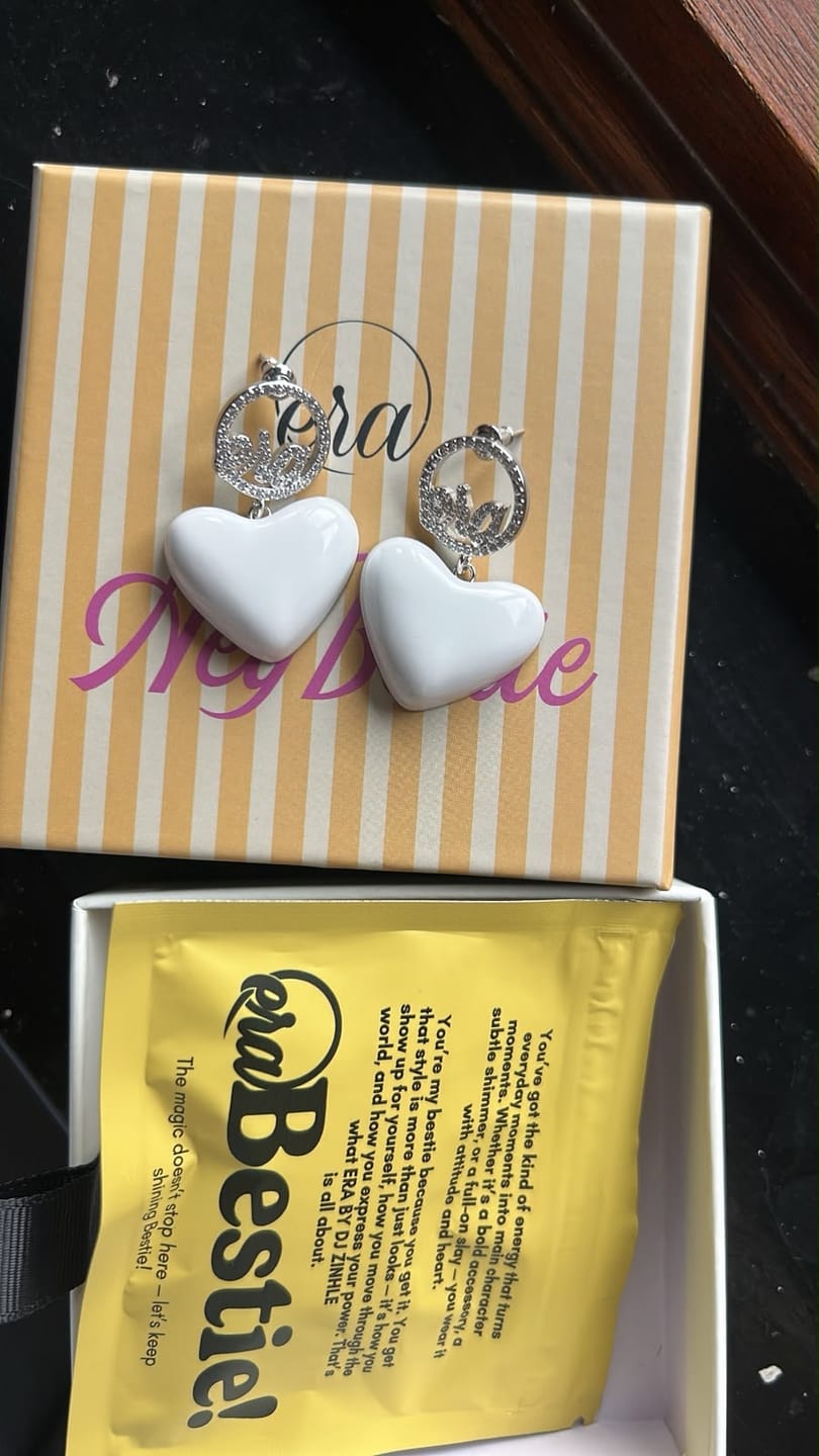 Customer photo review of White Era Adore Silver Earrings