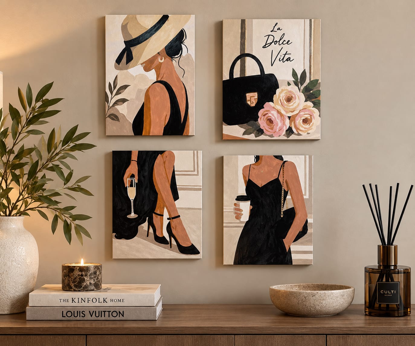 Customer photo review of 4 Mini Paintings - Coffee & Chic Set