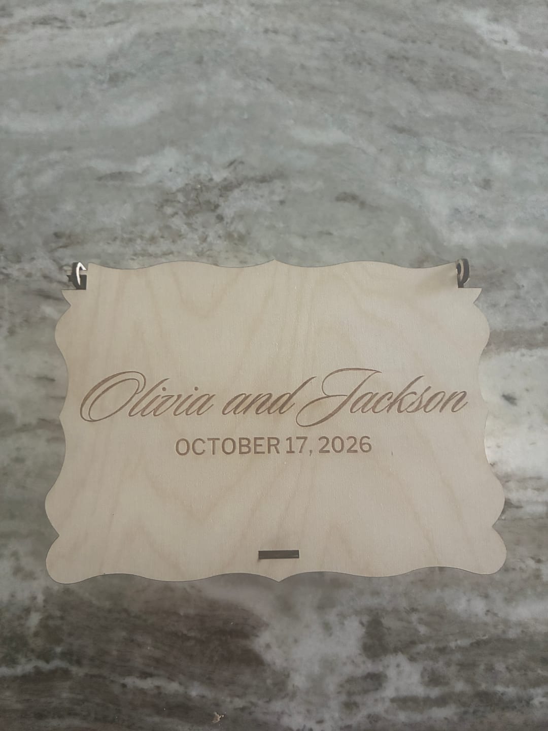 Customer photo review of Custom Wedding Drop Box Guest Book – Tree of Colour Leaves & Couple Silhouette