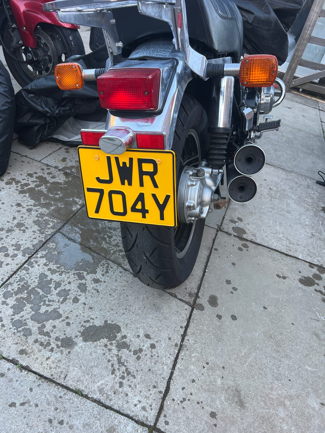 Customer photo review of Metal Pressed Motorcycle Number Plate – 9 x 7 Inches