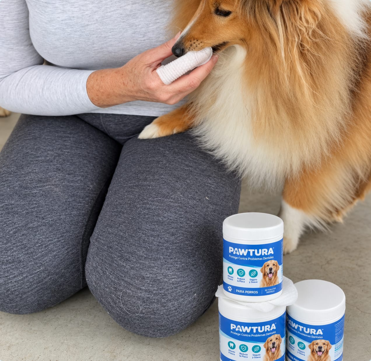 Customer photo review of Pawtura™ Toallitas Dentales para Perros