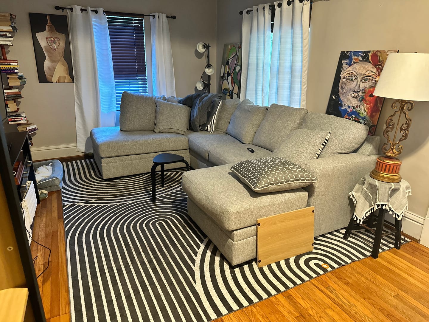 Customer photo review of Thalia Washable Area Rug - Dark Gray