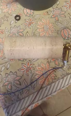 Customer photo review of Plafo | Travertine Ceilling Light