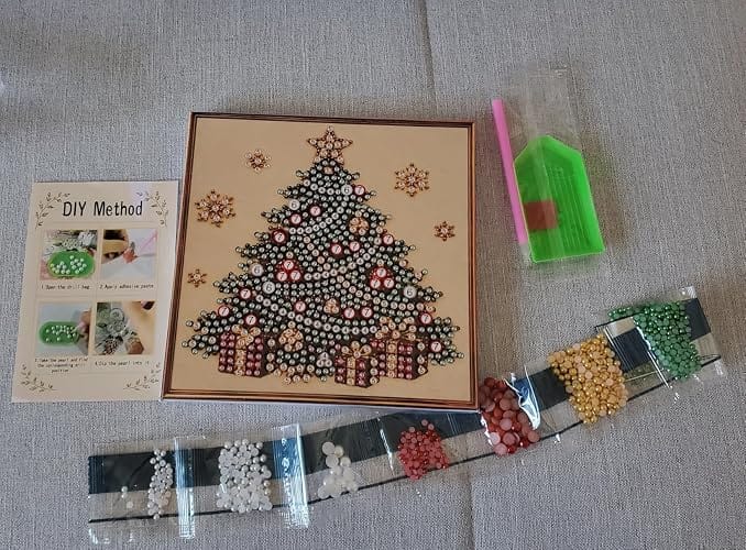 Customer photo review of Christmas Pearl Diamond Painting Kit with Frame