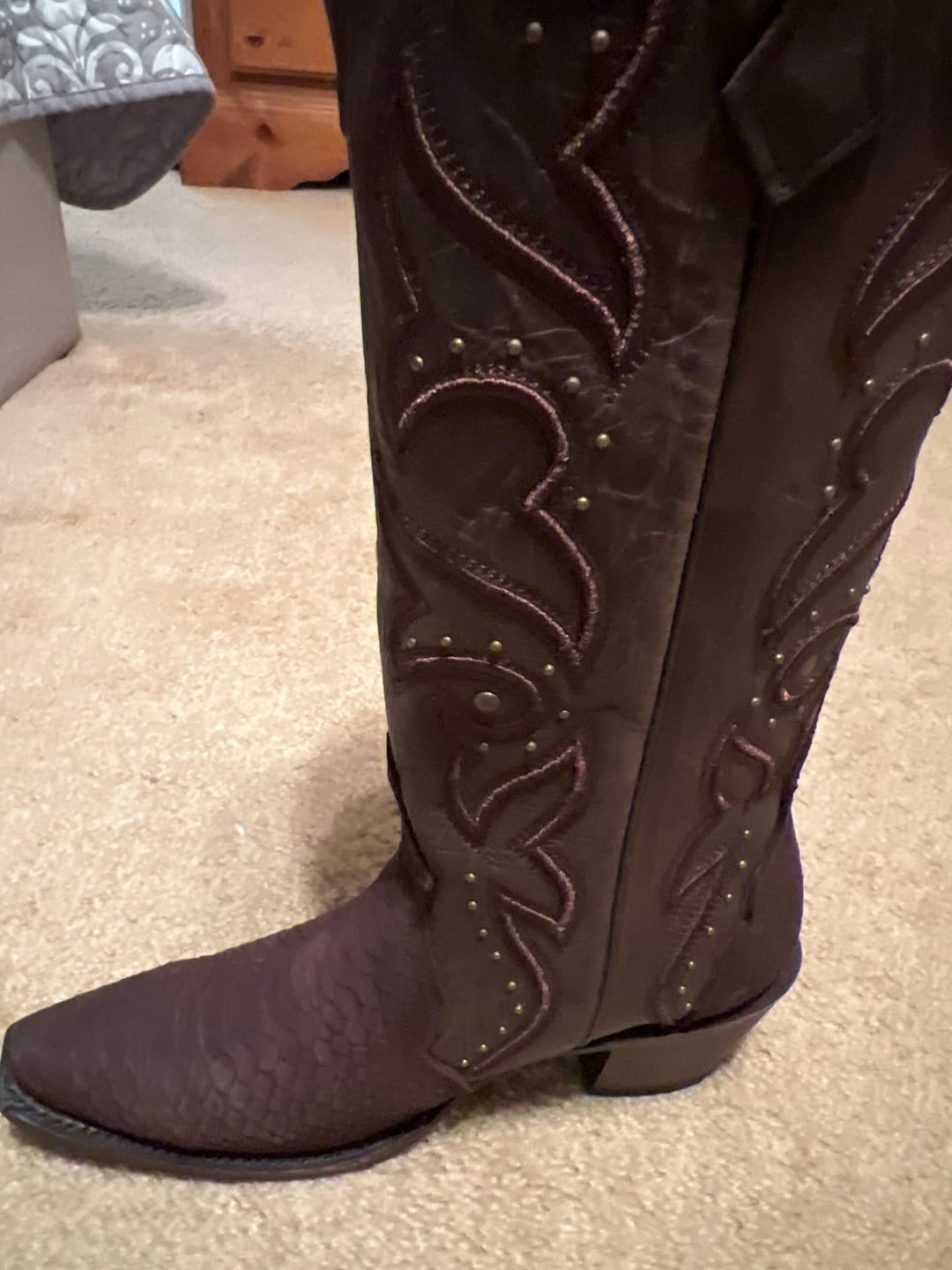 Customer photo review of “Keira” Chocolate Brown - Snip Toe