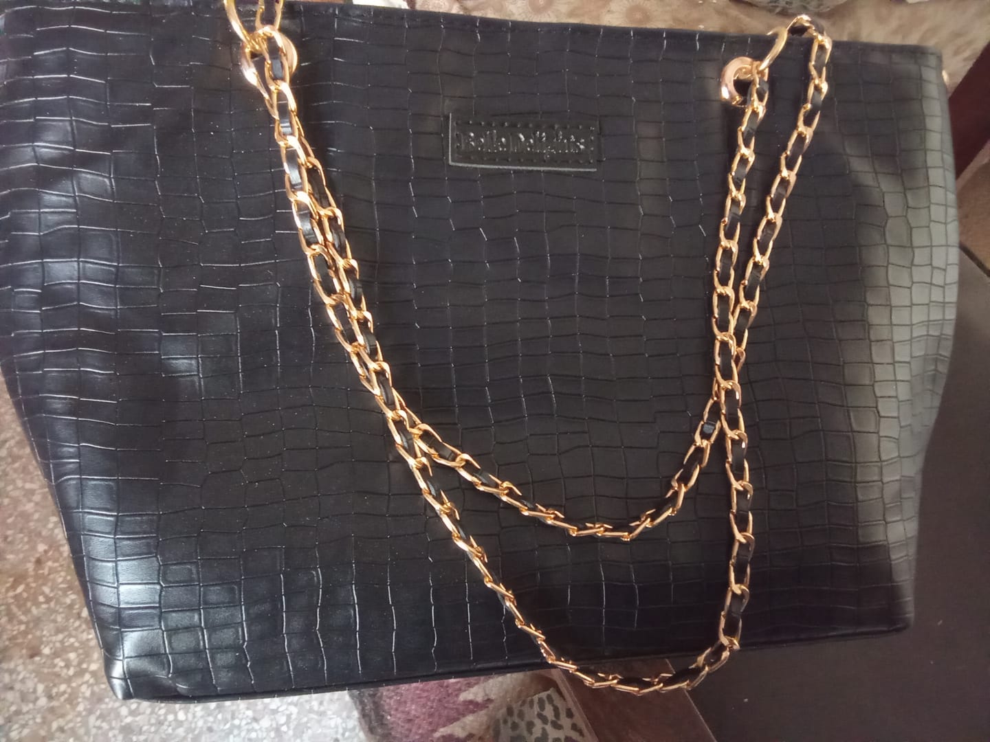 Customer photo review of Black New Wave Tote Bag