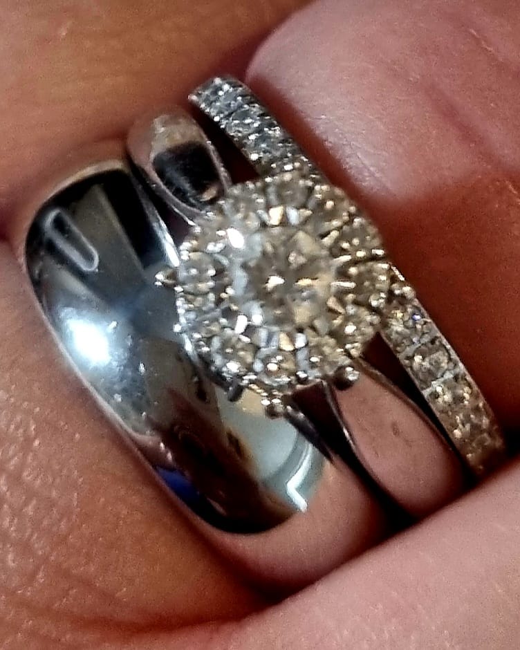 Customer photo review of 2mm White Gold Full Glitz Eternity Ring | Cubic Zirconia Stacking Ring