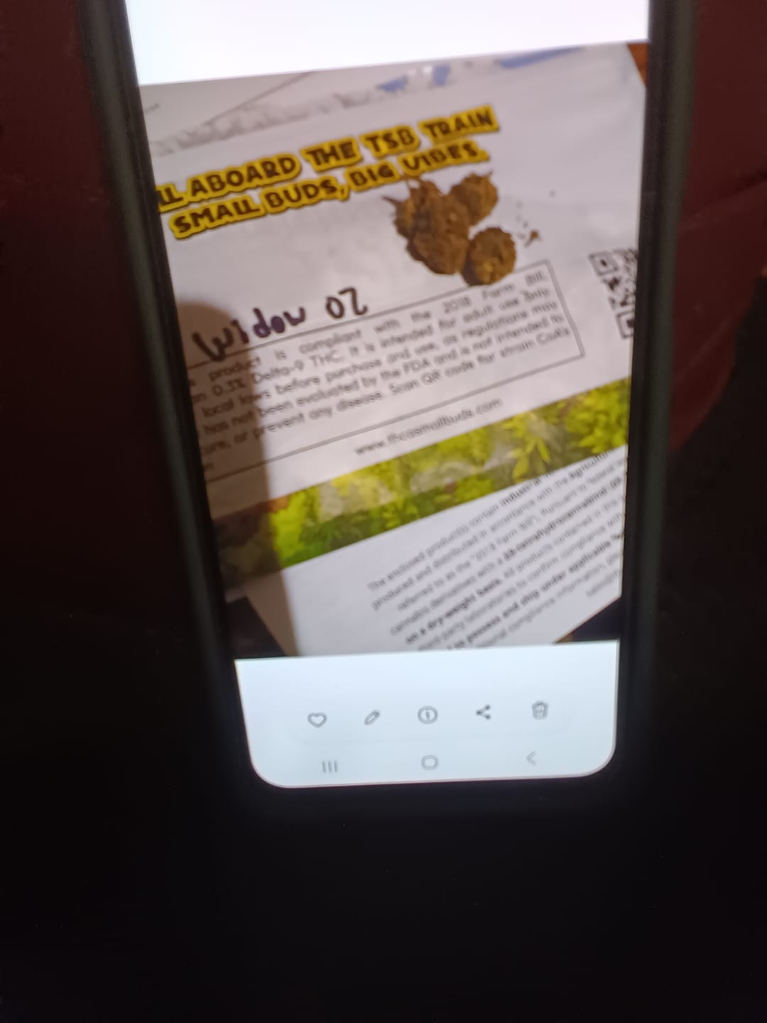 Customer photo review of White Widow THCA Flower
