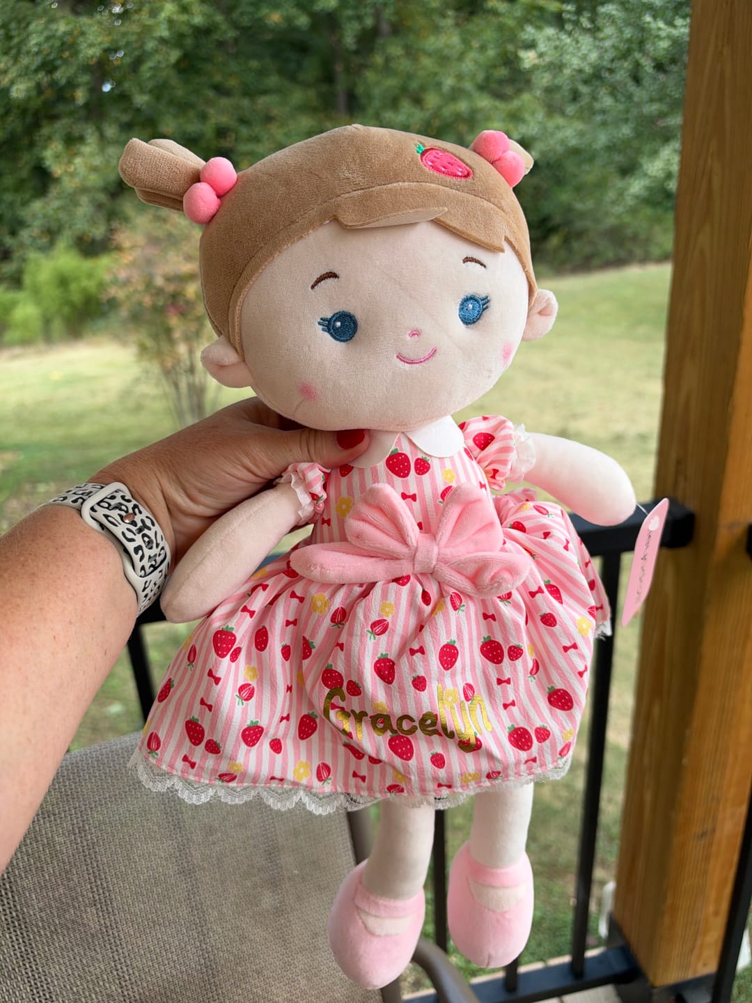 Customer photo review of Personalized Strawberry Girl - Pink