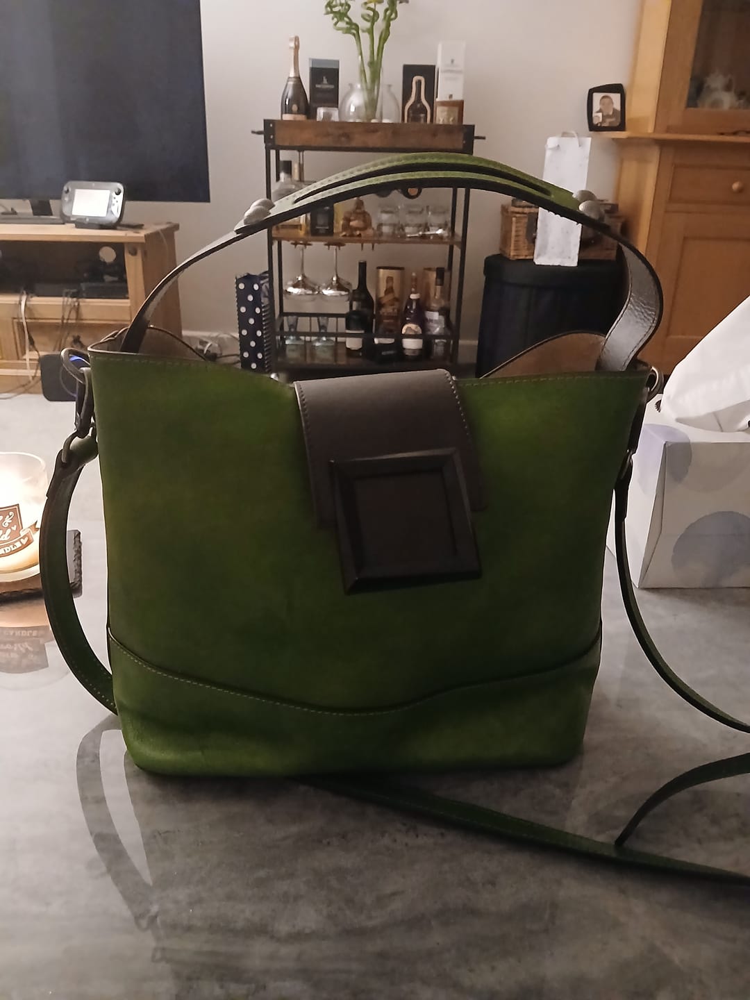 Customer photo review of Retro Genuine Leather Handbag Crossbody Bag