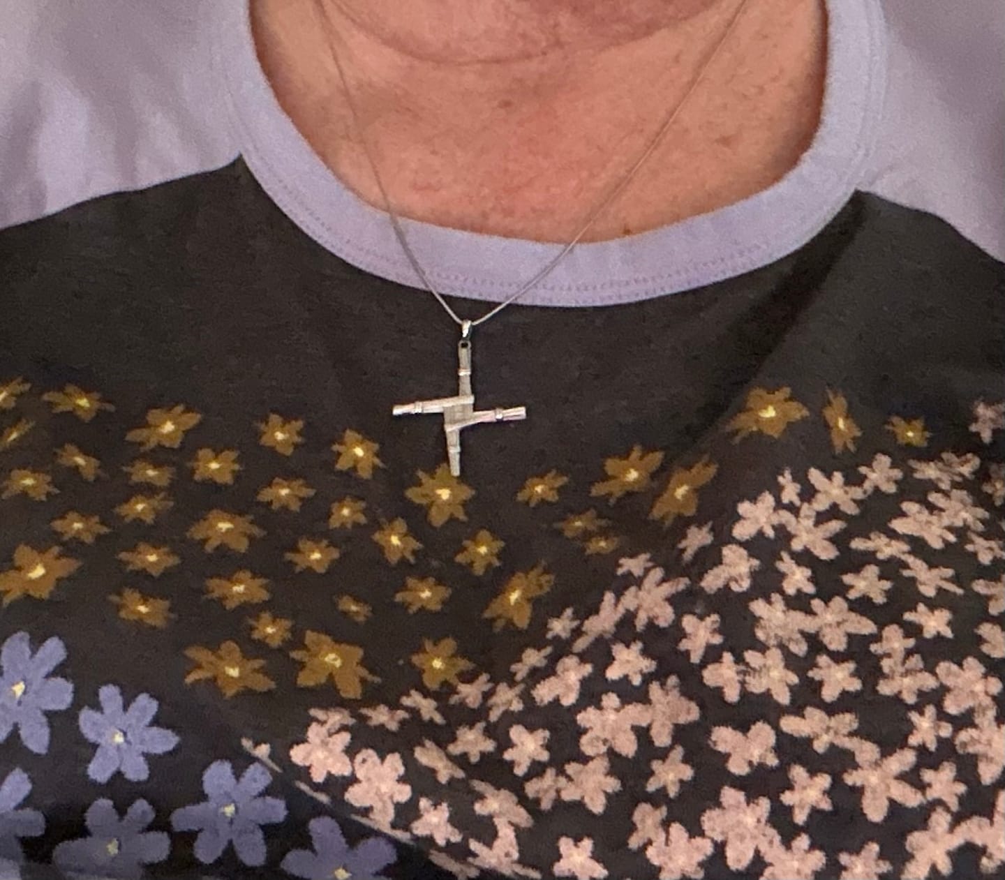 Customer photo review of St. Brigid's Cross™ Pendant — 18K White Gold Necklace