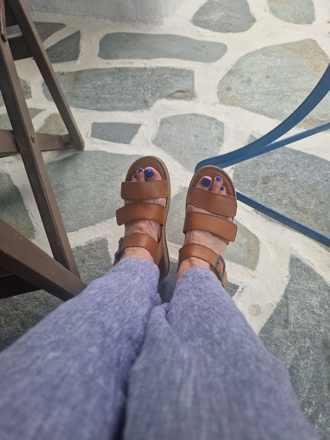 Customer photo review of Tan Eliana Sandals