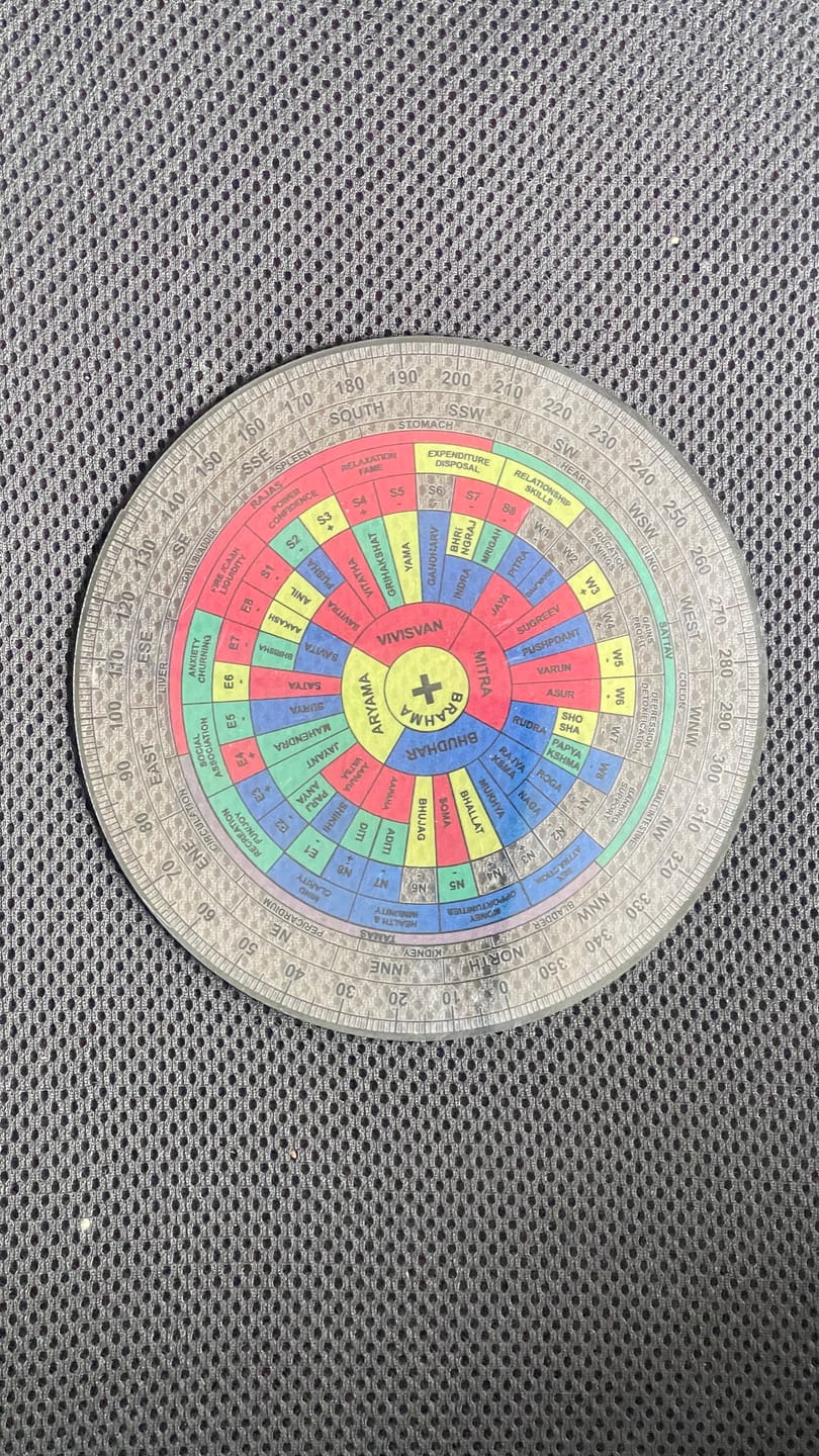 Customer photo review of English Shakti Chakra Acrylic Plate – Vastu Remedy for 32 Entrances & Zone Alignment | Ideal for Vastu Degree Placement Tool | 6/7/9/12 Inch Sizes