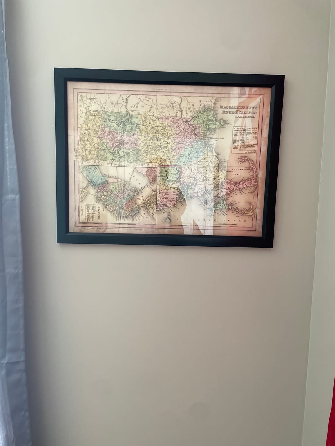 Customer photo review of Old Map of Massachusetts and Rhode Island by H. S. Tanner, 1836: Boston, Worcester, Providence, Springfield, Cambridge