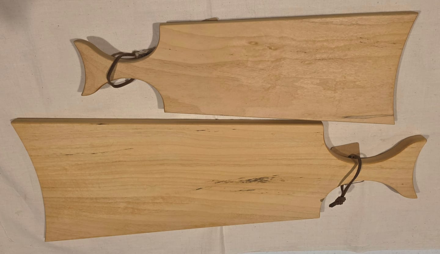 Customer photo review of 24x8.5" Large Fishtail Charcuterie Board Acrylic Router Template