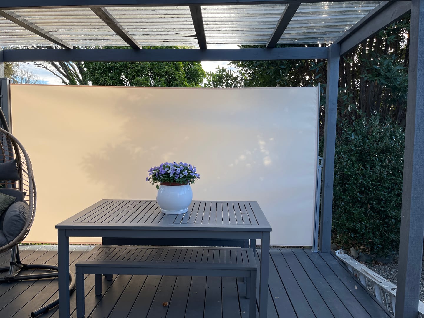 Customer photo review of Retractable Side Awning & Privacy Screen 2m X 4m