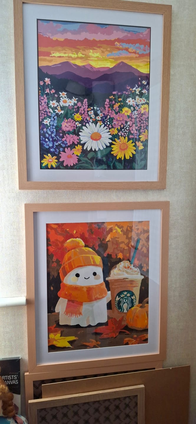 Customer photo review of Pumpkin spice ghost | Paint by Number