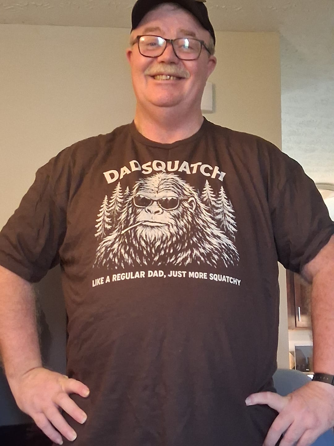 Customer photo review of Dadsquatch Lightweight T-Shirt
