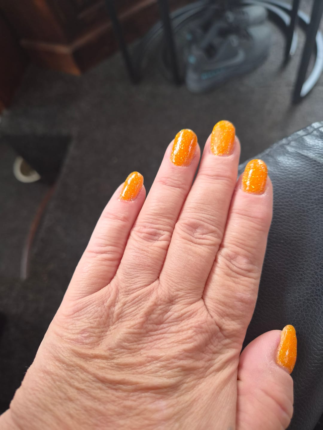 Customer photo review of Tangerine Orange Dipping Powder