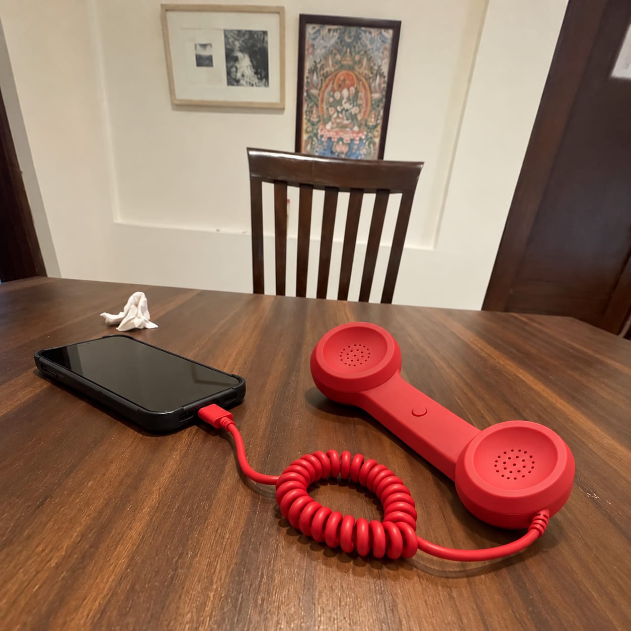 Customer photo review of The ’80s Phone That Plugs Into Your Smartphone