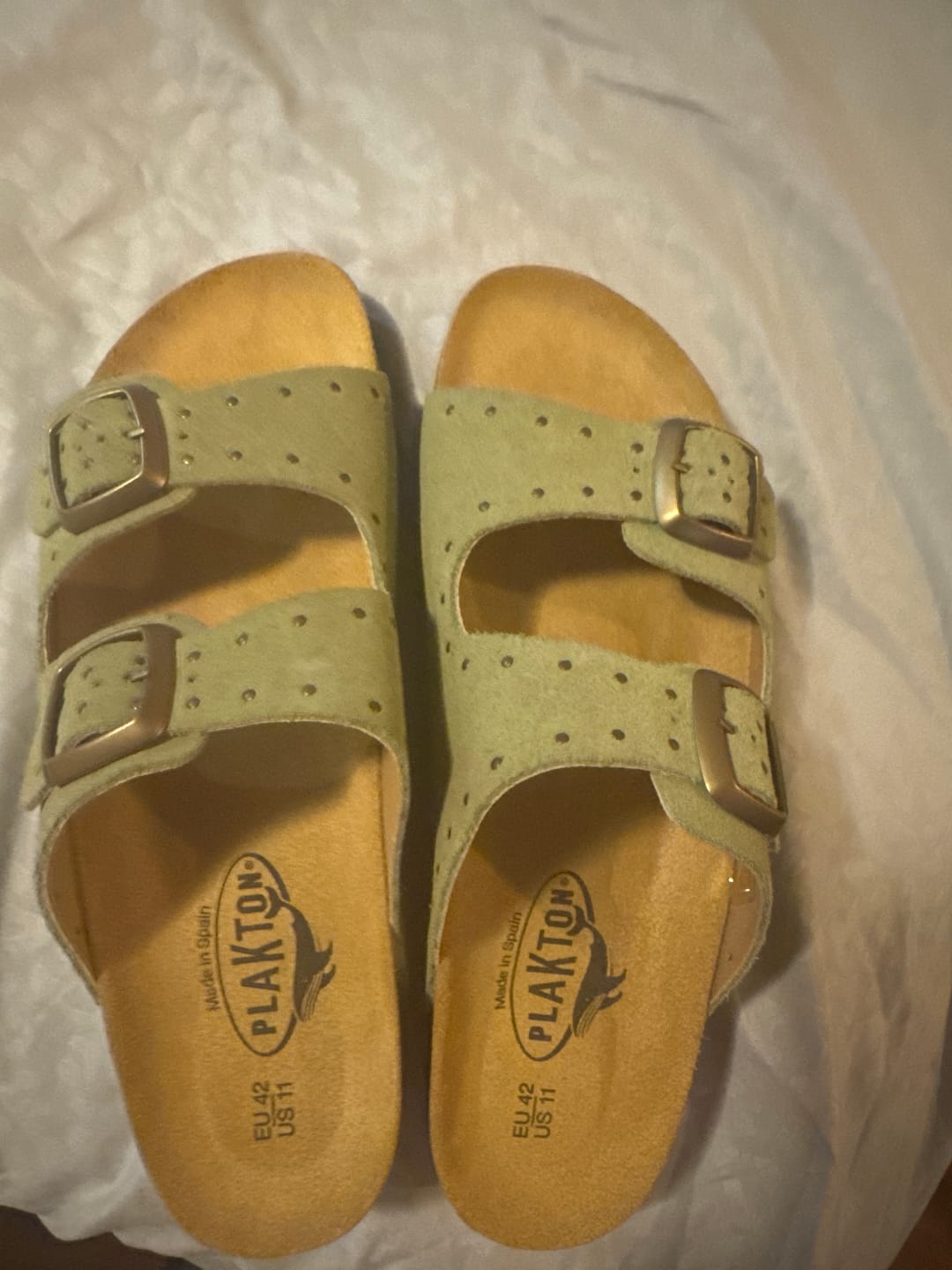 Customer photo review of CP Beta Two-Strap Sandal in Mint Studded