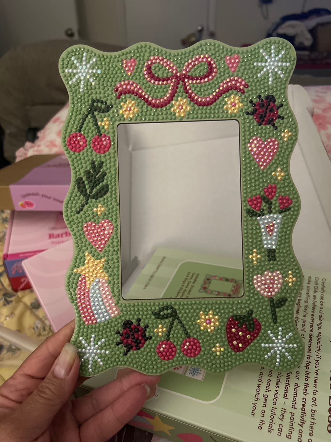 Customer photo review of Tiny Treasures - Diamond Painting Mirror Frame Kit
