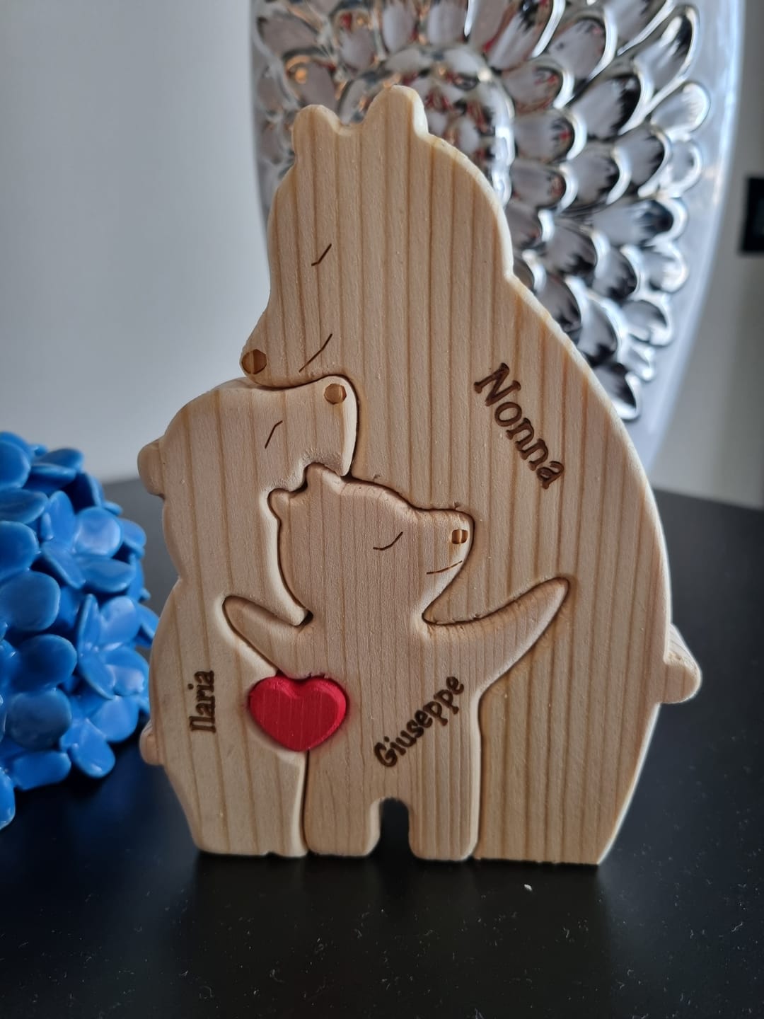 Customer photo review of Orsi famiglia - Graziosi orsetti in legno personalizzati da mostrare alla famiglia