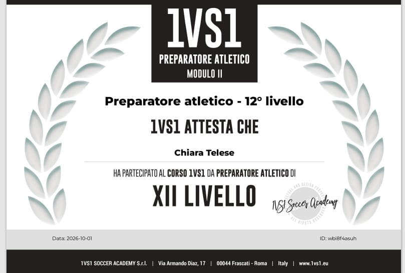 Customer photo review of Preparatore atletico - Percorso completo con diploma EPS CONI